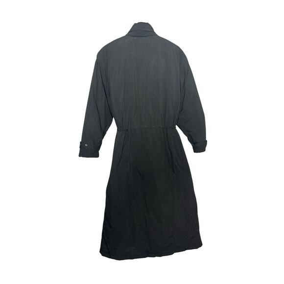 Vintage L.L. Bean Goose Down Puffer Trench Coat Black Size Large - Picture 7 of 8